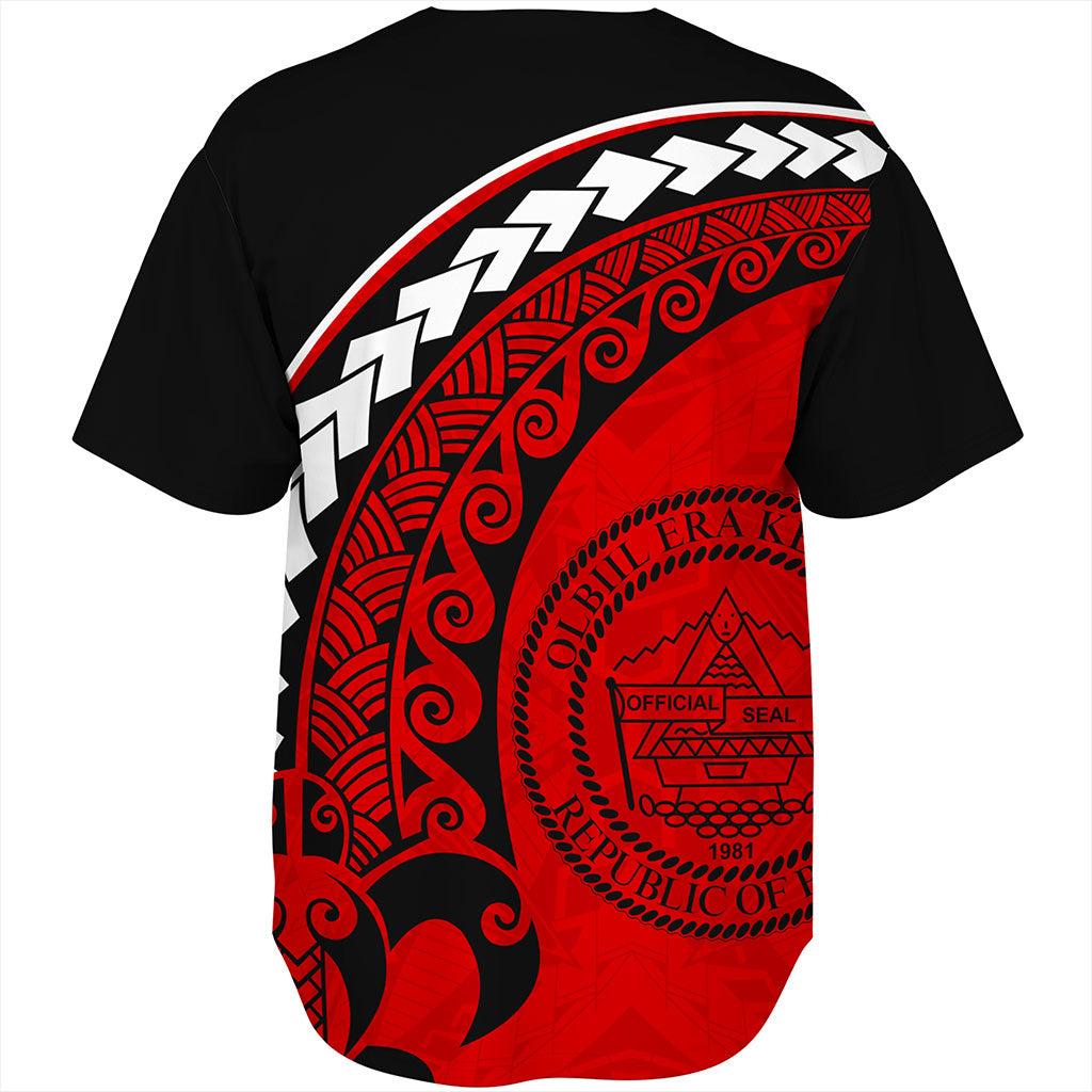 Palau Baseball Shirt Turtle Polynesian Tribal Coat Of Arms