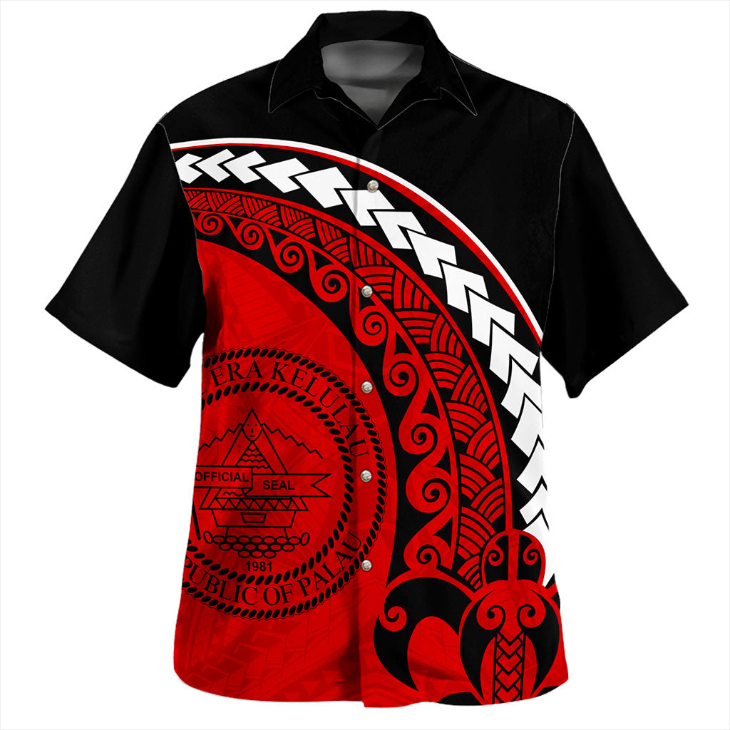 Palau Hawaiian Shirt Turtle Polynesian Tribal Coat Of Arms