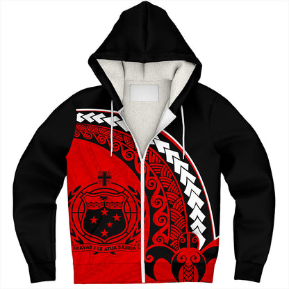 Samoa Sherpa Hoodie Turtle Polynesian Tribal Coat Of Arms