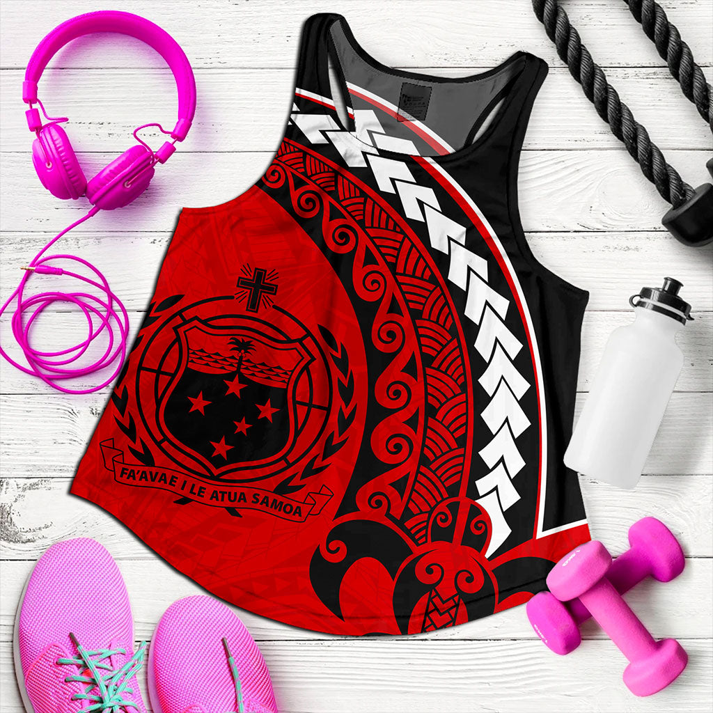 Samoa Women Tank Turtle Polynesian Tribal Coat Of Arms