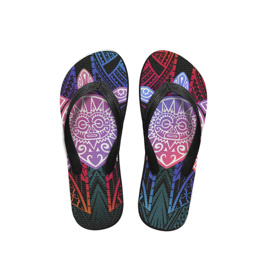 Polynesian Tribal Patterns Reggage Color Flip Flop