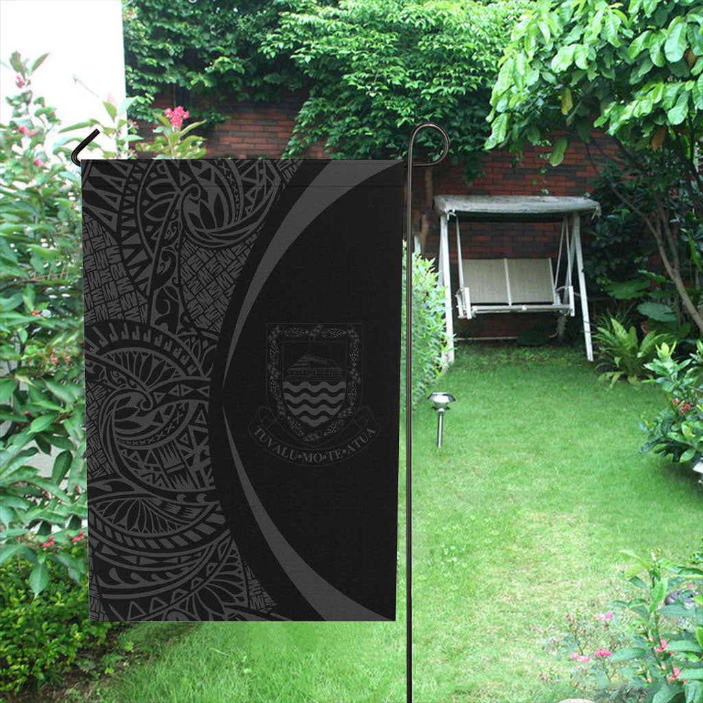 Tuvalu Garden Flag Lauhala Circle Grey