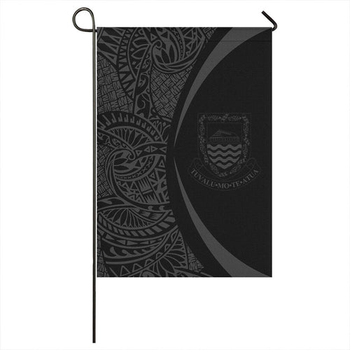 Tuvalu Garden Flag Lauhala Circle Grey