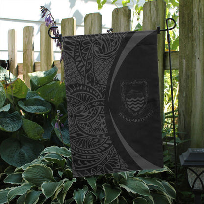 Tuvalu Garden Flag Lauhala Circle Grey