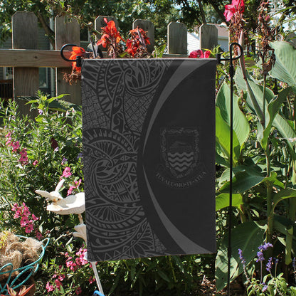 Tuvalu Garden Flag Lauhala Circle Grey