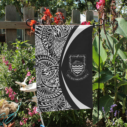 Tuvalu Garden Flag Lauhala Circle White