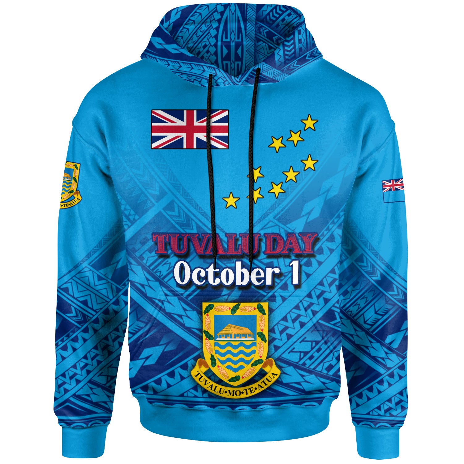 Tuvalu Hoodie - Custom Tuvalu Day Polynesian Patterns Hoodie