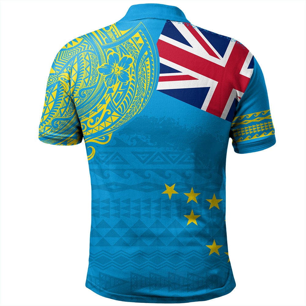 Tuvalu Polo Shirt Polynesian Flag With Coat Of Arms
