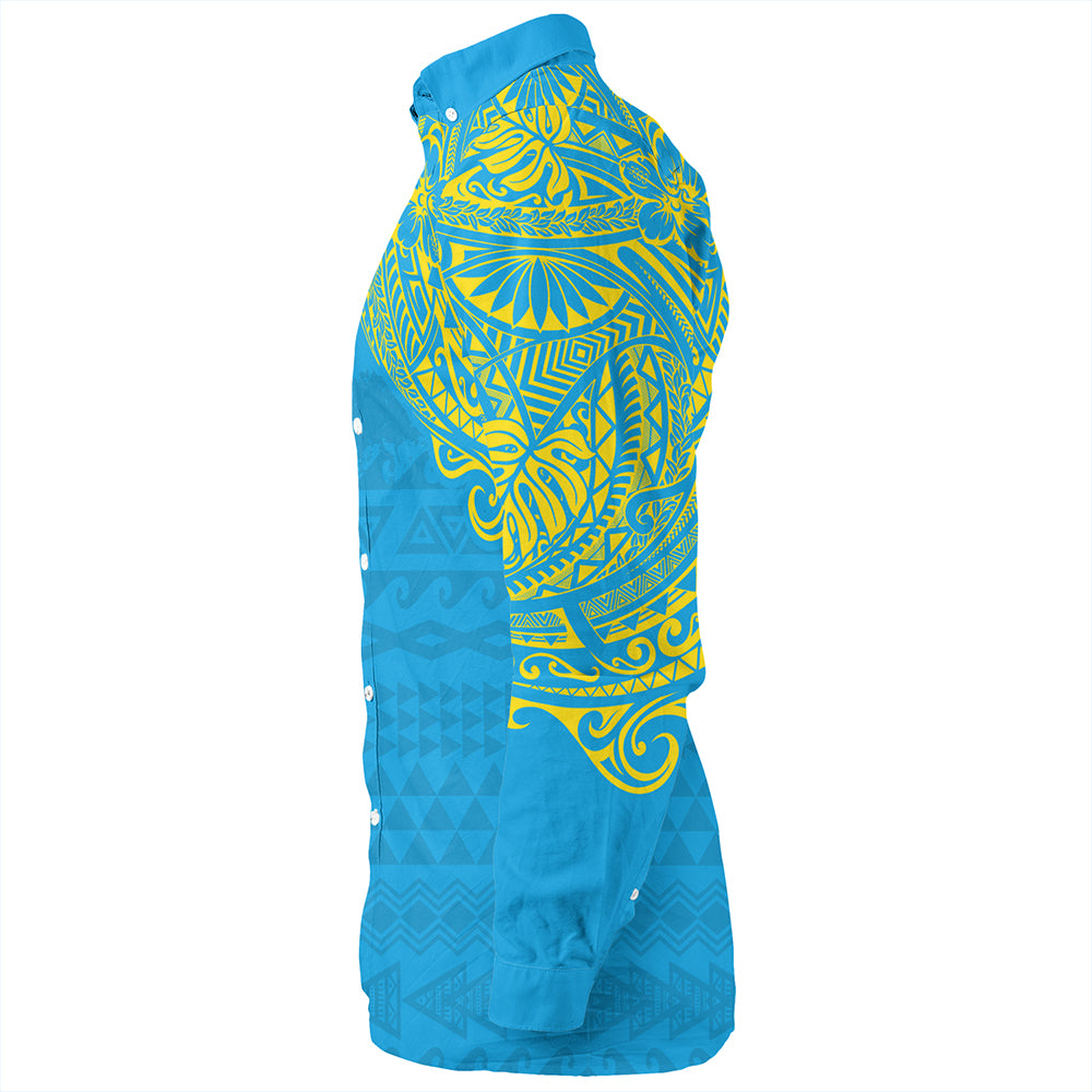 Tuvalu Long Sleeve Shirt Polynesian Flag With Coat Of Arms