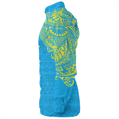 Tuvalu Long Sleeve Shirt Polynesian Flag With Coat Of Arms