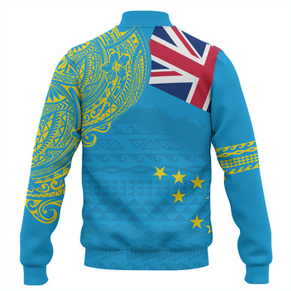 Tuvalu Baseball Jacket Polynesian Flag With Coat Of Arms