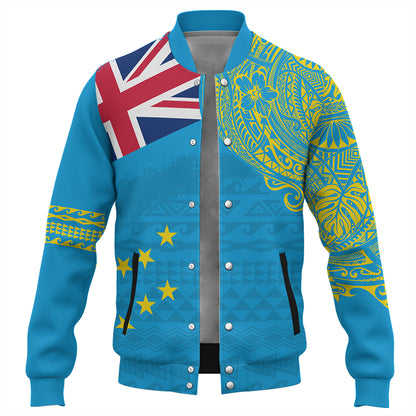 Tuvalu Baseball Jacket Polynesian Flag With Coat Of Arms