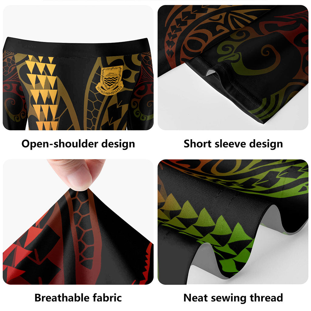 Tuvalu Combo Short Sleeve Dress And Shirt Kakau Style Reggae