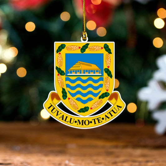Tuvalu Acrylic And Wooden Ornament Coat Of Arms