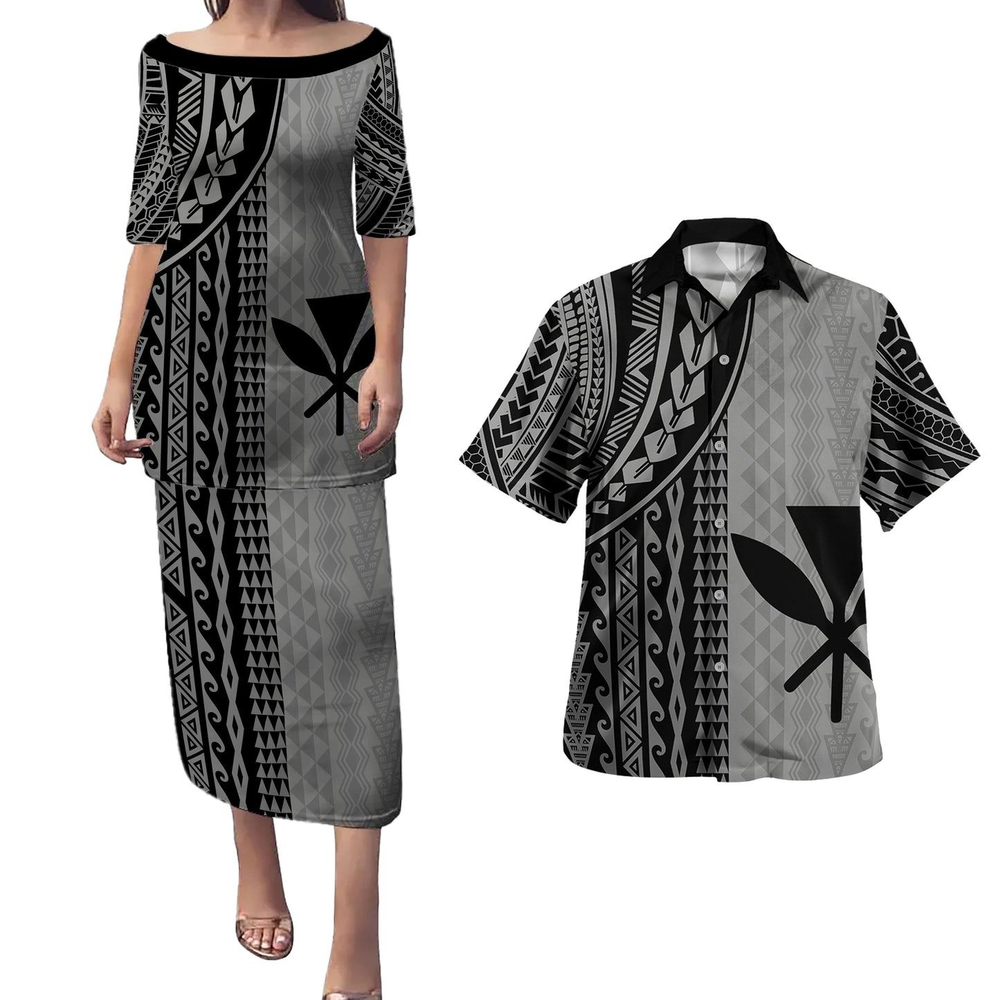 Hawaii Combo Puletasi And Shirt Kanaka Maoli Polynesian Tattoo