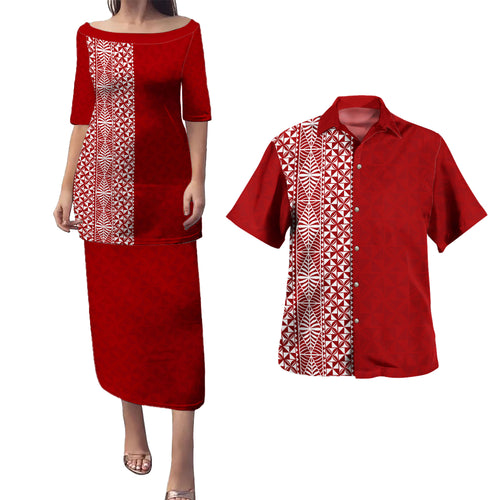 Tonga Combo Puletasi And Shirt Ngatu Culture Original Style