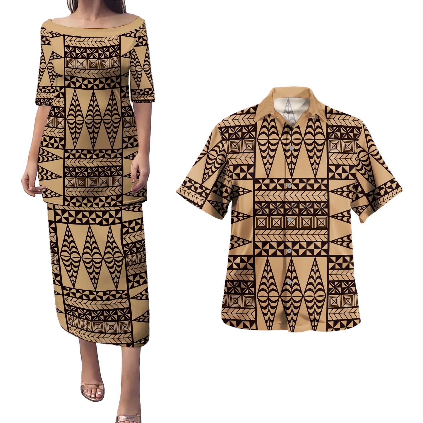 Tonga Combo Puletasi And Shirt Tapa Design Board