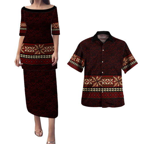 Samoa Combo Puletasi And Shirt Tapa Island Elegance