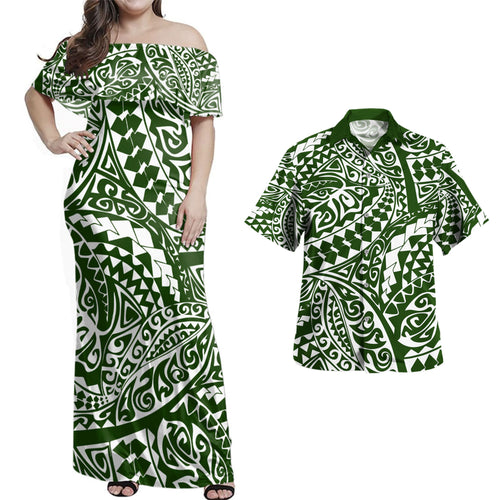 Polynesia Combo Dress And Shirt Tribal Print Fabric