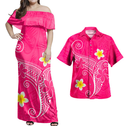 Hawaii Polynesian Combo Dress And Shirt Polynesia Floral Tribal Style Color Ver.1
