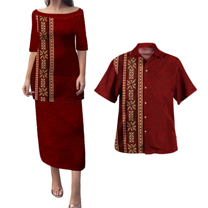 Samoa Combo Puletasi And Shirt Siapo Culture Original Style