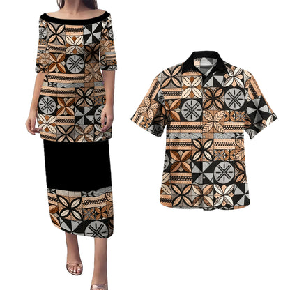 Samoa Combo Puletasi And Shirt Siapo Pattern Print