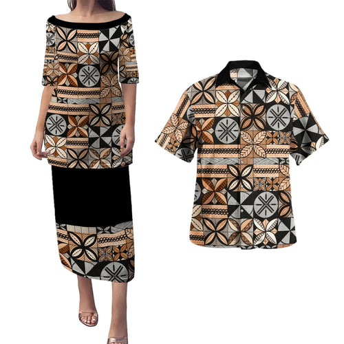 Samoa Combo Puletasi And Shirt Siapo Pattern Print