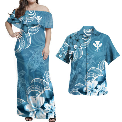Hawaii Polynesian Combo Dress And Shirt Kanaka Maoli Turtle Plumeria Tribal Style