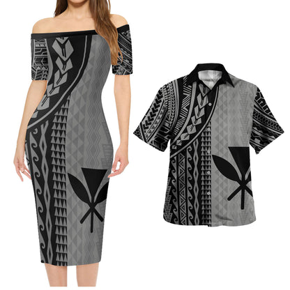 Hawaii Combo Short Sleeve Dress And Shirt Kanaka Maoli Polynesian Tattoo