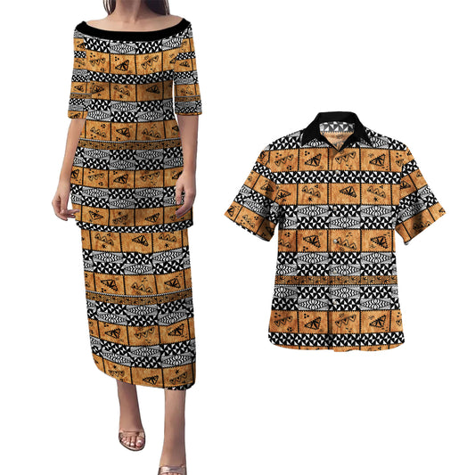 Tonga Combo Puletasi And Shirt Tapa Pattern