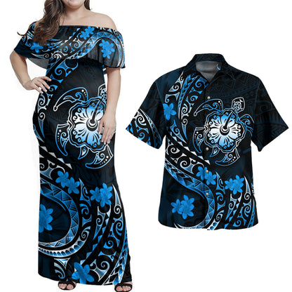 Hawaii Polynesian Combo Dress And Shirt Turtle Tribal Polynesia Tattoo Luxury Design