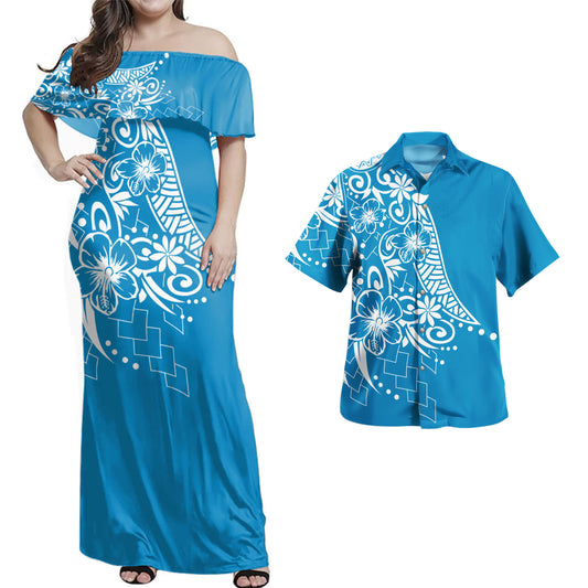 Polynesian Combo Dress And Shirt Polynesian Print