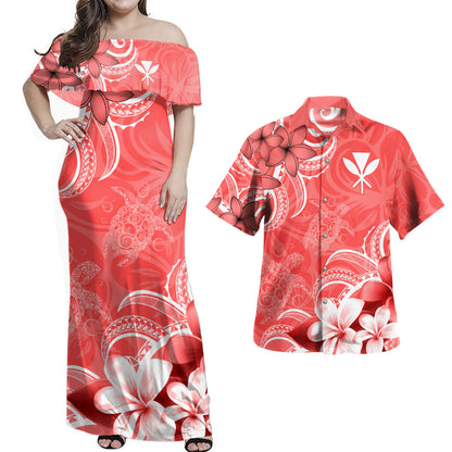 Hawaii Polynesian Combo Dress And Shirt Kanaka Maoli Turtle Plumeria Tribal Style
