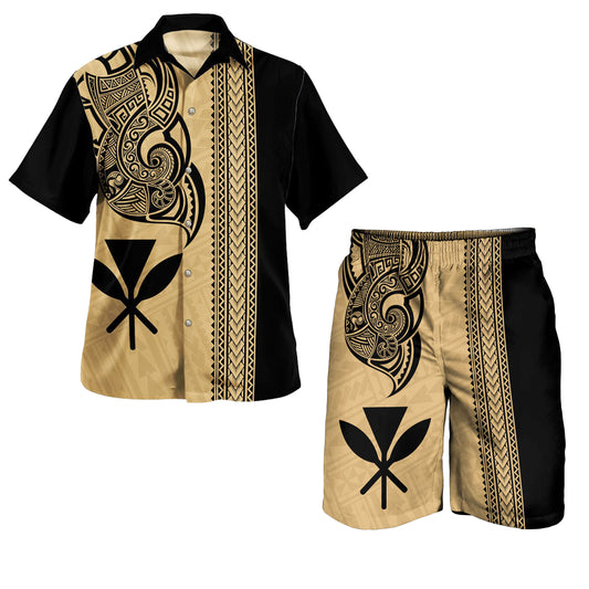 Hawaii Combo Shirts And Shorts Kanaka Polynesia Tribal Tattoo