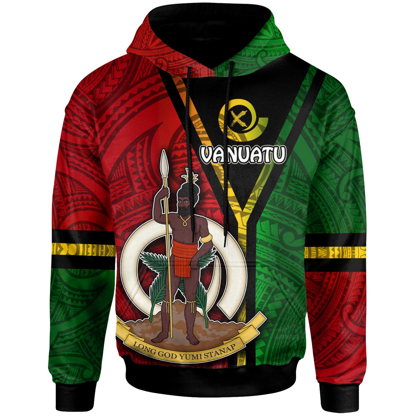 Vanuatu Hoodie - Custom Vanuatu Flag Style Hoodie