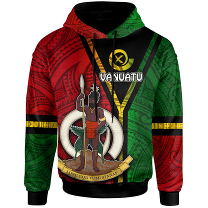 Vanuatu Hoodie - Custom Vanuatu Flag Style Hoodie