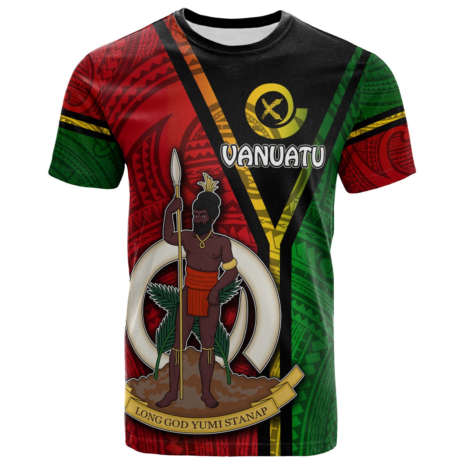 Vanuatu T-Shirt - Custom Vanuatu Flag Style T-Shirt