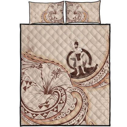 Vanuatu Quilt Bed Set Hibiscus Flower Vintage Style