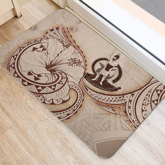 Vanuatu Door Mat Hibiscus Flower Vintage Style