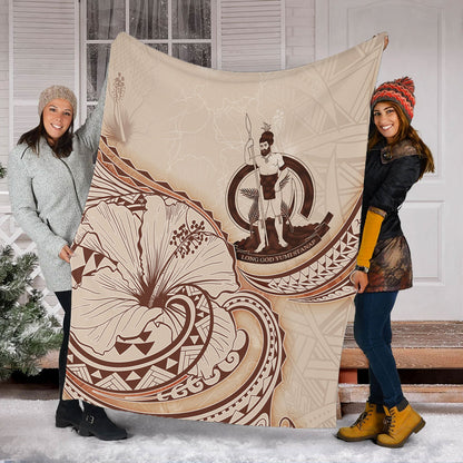 Vanuatu Premium Blanket Hibiscus Flower Vintage Style