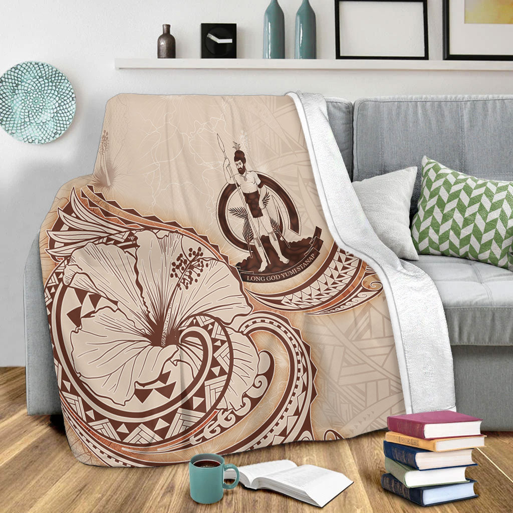 Vanuatu Premium Blanket Hibiscus Flower Vintage Style