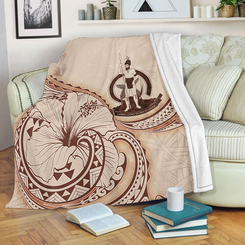 Vanuatu Premium Blanket Hibiscus Flower Vintage Style