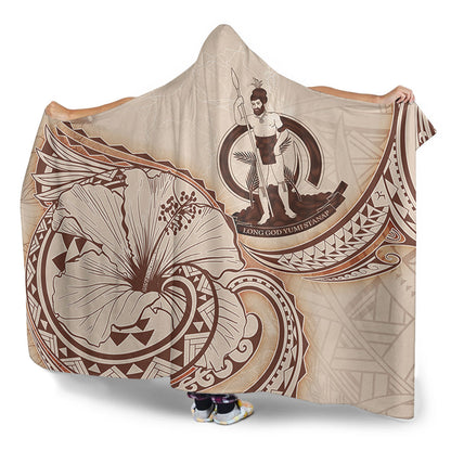 Vanuatu Hooded Blanket Hibiscus Flower Vintage Style