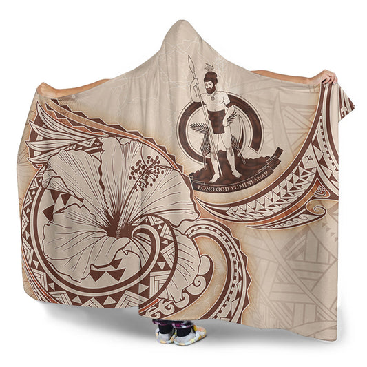 Vanuatu Hooded Blanket Hibiscus Flower Vintage Style