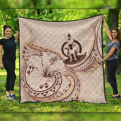 Vanuatu Premium Quilt Hibiscus Flower Vintage Style