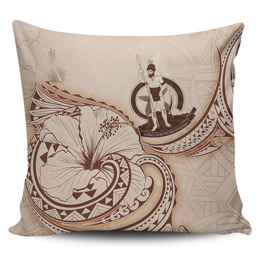Vanuatu Pillow Cover Hibiscus Flower Vintage Style