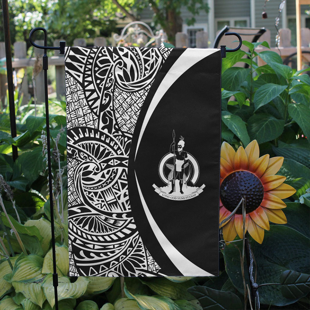 Vanuatu Garden Flag Lauhala Circle White