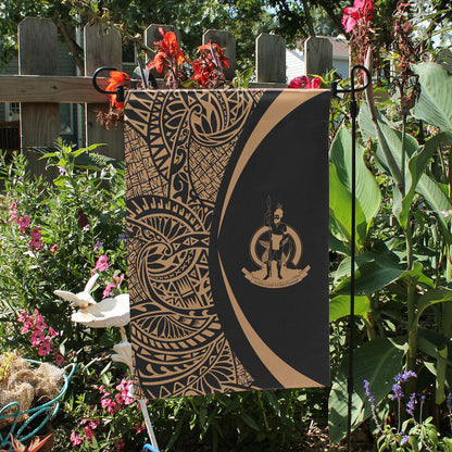 Vanuatu Garden Flag Lauhala Circle Gold
