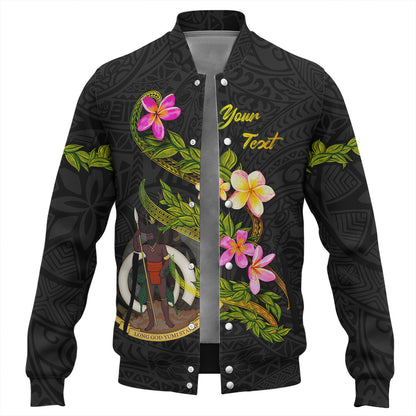 Vanuatu Baseball Jacket Custom Plumeria Tribal