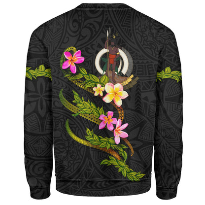 Vanuatu Sweatshirt Custom Plumeria Tribal